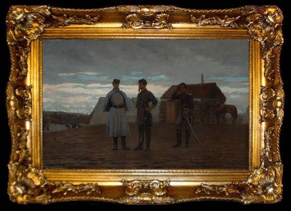 framed  Winslow Homer Officers at Camp Benton, ta009-2